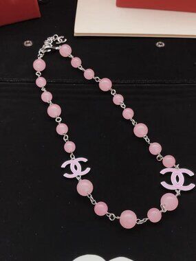 🍦🍦Chanel Double C Pink Pearl Necklace🍓🍓